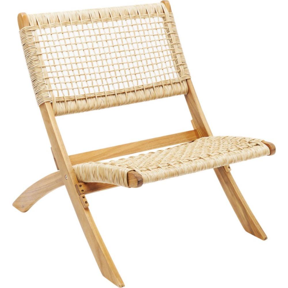 Silla Plegable de Madera para Exterior Vora, Crudo, Diseño Rústico y Moderno, medidas