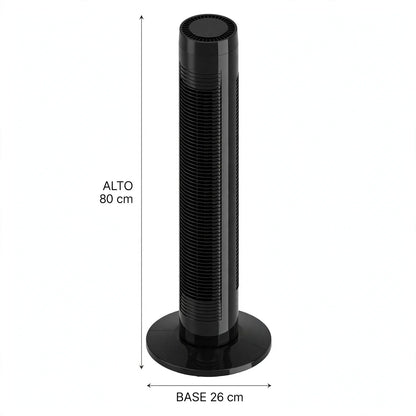 Ventilador De Torre Apex 32, Negro, Con temporizador Incluye Control Remoto