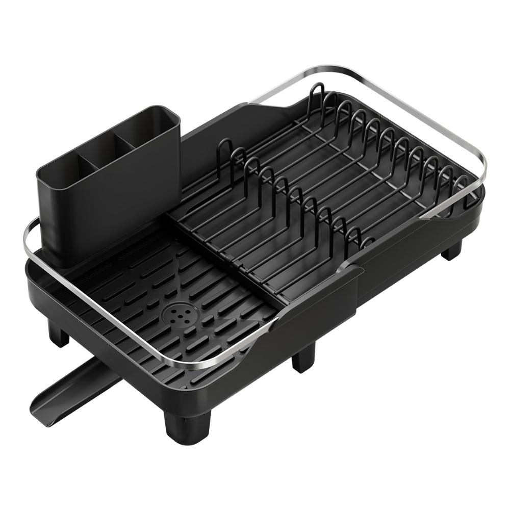 Escurridor de Platos Pureza, Negro, Metálico Cromado Expandible, detalle