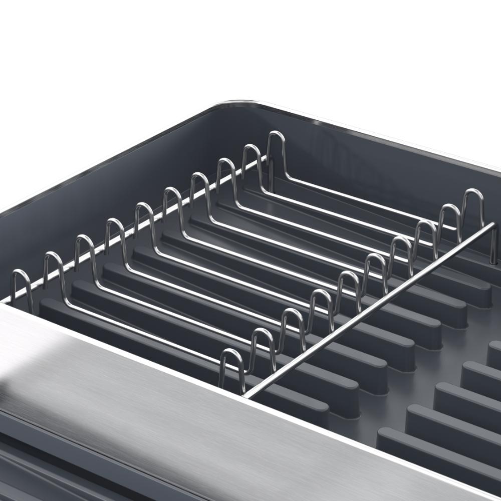 Escurridor de platos Secovia expandible en azul y gris metalizado - detalle