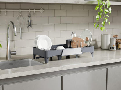 Escurridor de Platos Aquira, Gris Oscuro, Expandible con Escurridor gris oscuro y metalizado, vista