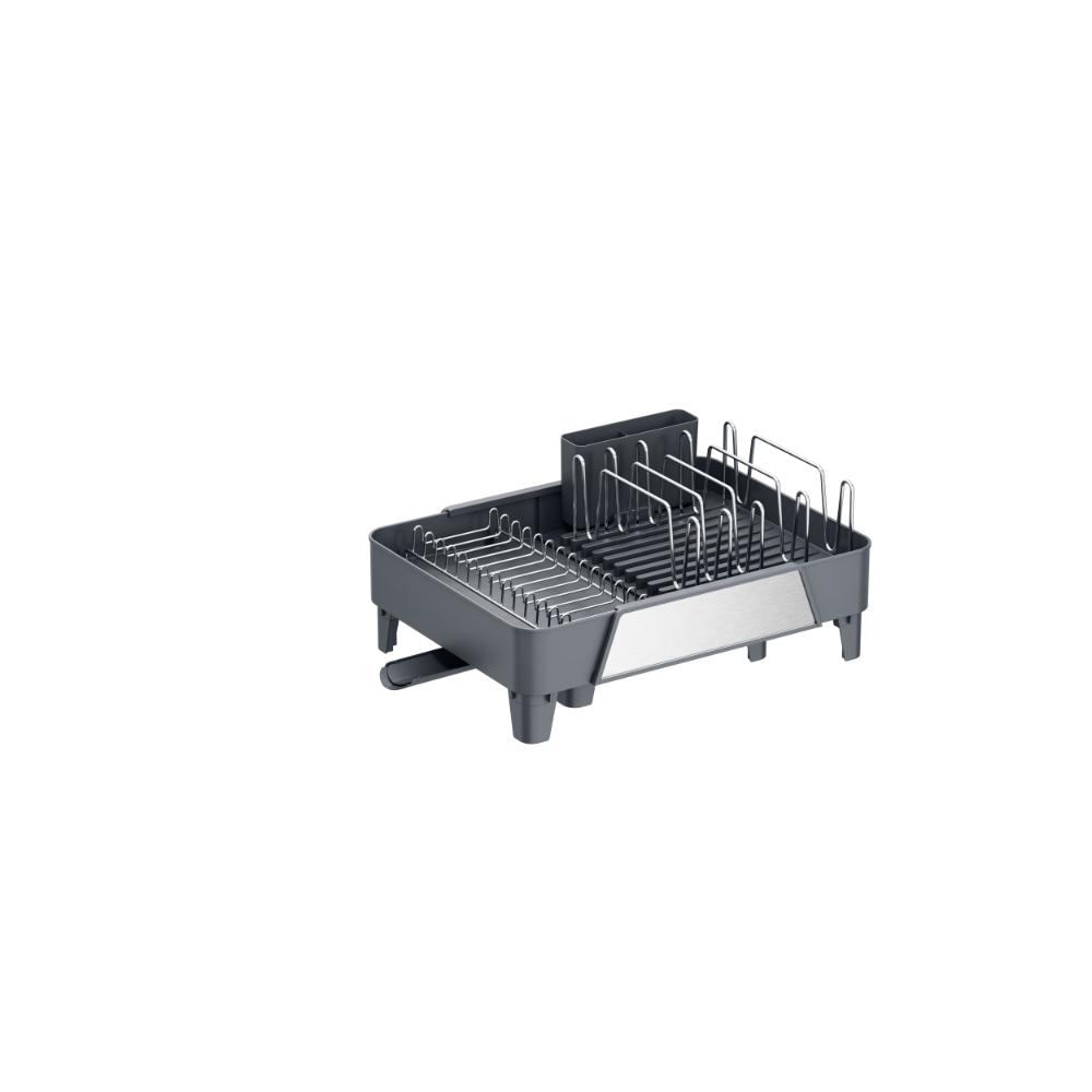 Escurridor de Platos Aquira, Gris Oscuro, Expandible con Escurridor gris oscuro y metalizado, medida