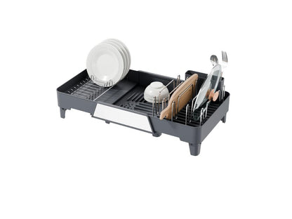 Escurridor de Platos Aquira, Gris Oscuro, Expandible con Escurridor gris oscuro y metalizado, vista