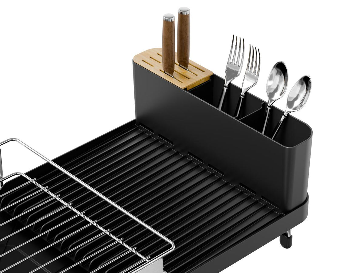 Escurridor de Platos Expandible Hogaria, Negro y Gris, en Acero Inoxidable