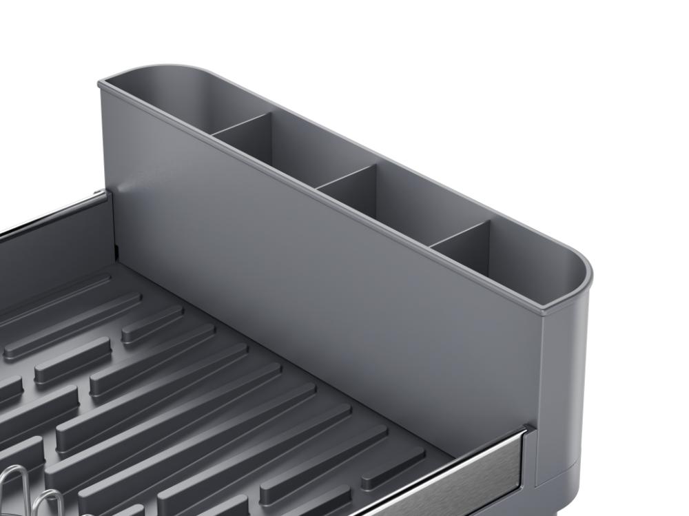 Escurridor de Platos Pureza, Gris Mate, en Acero Inoxidable y Plástico