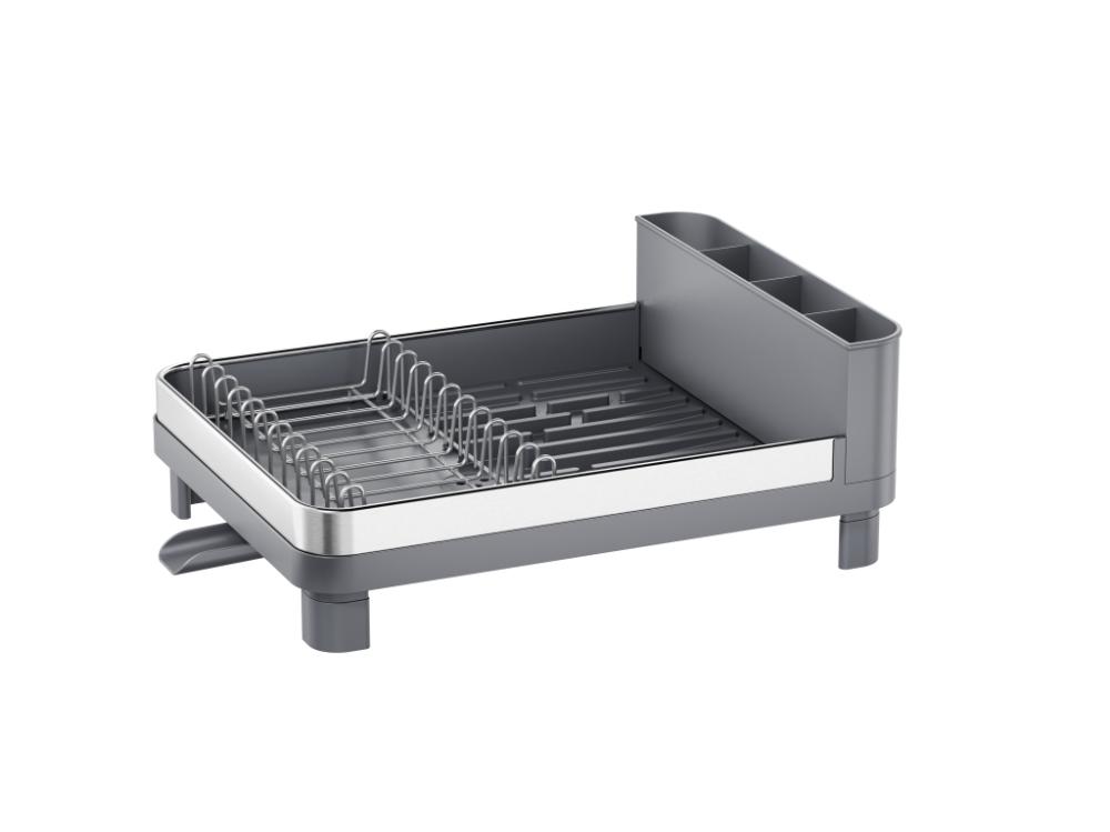 Escurridor de Platos Pureza, Gris Mate, en Acero Inoxidable y Plástico