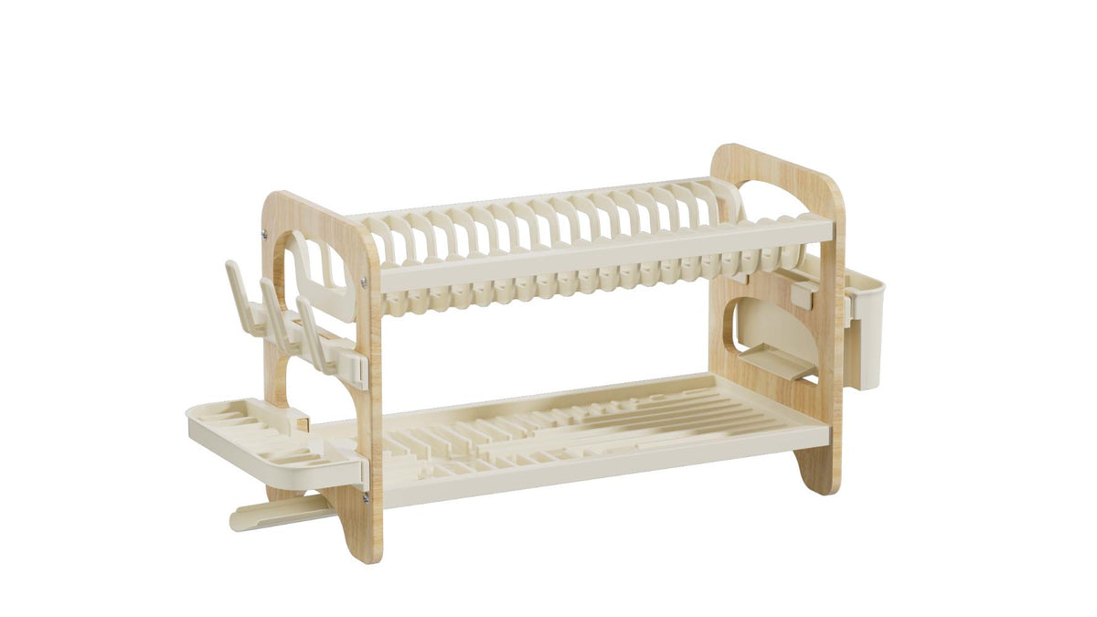 Escurridor de Platos Escurora, Madera y Beige, de 2 Niveles, en ambiente