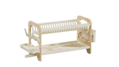 Escurridor de Platos Escurora, Madera y Beige, de 2 Niveles, en ambiente
