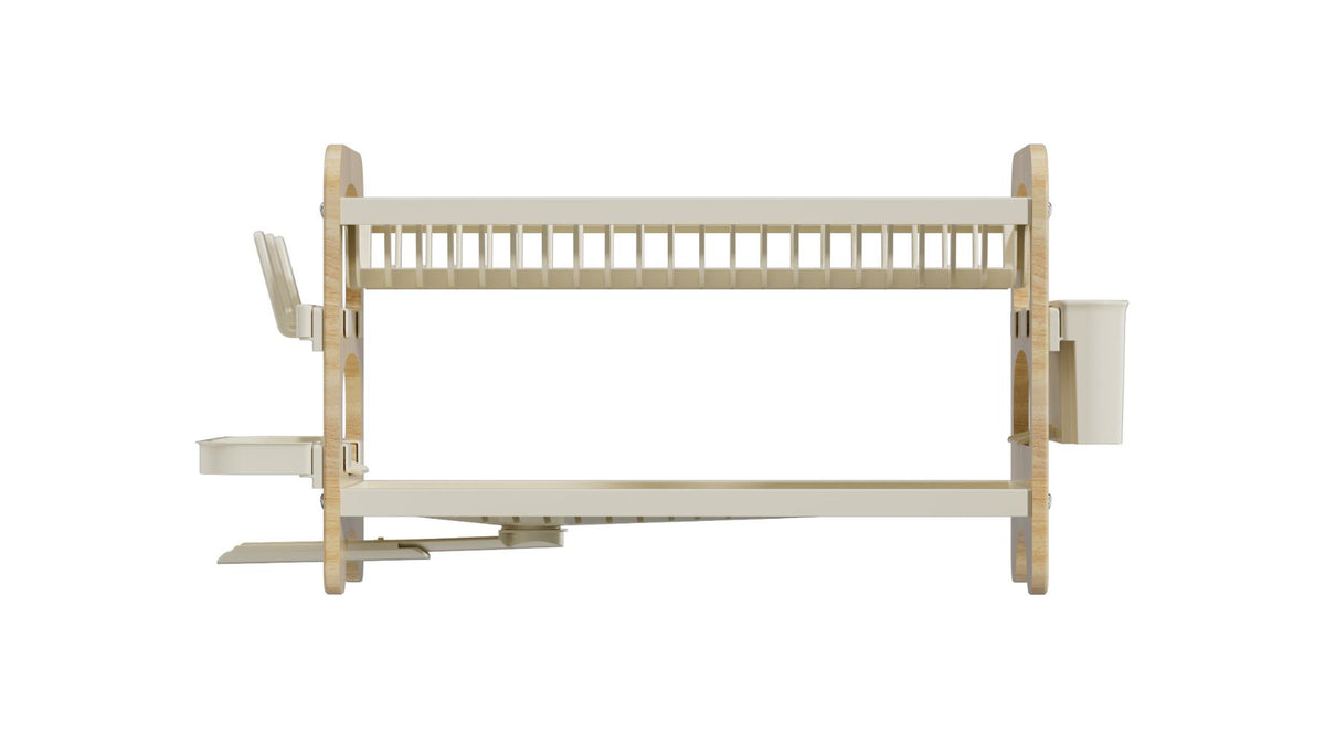 Escurridor de Platos Escurora, Madera y Beige, de 2 Niveles, medidas
