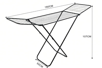 Tendedero De Piso Ecodry, Negro, Plegable y Extendible