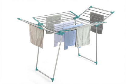 Tendedero de Piso Drymax, Gris y Azul, Plegable y Extendible