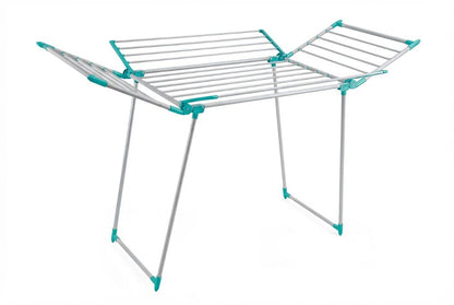 Tendedero de Piso Drymax, Gris y Azul, Plegable y Extendible