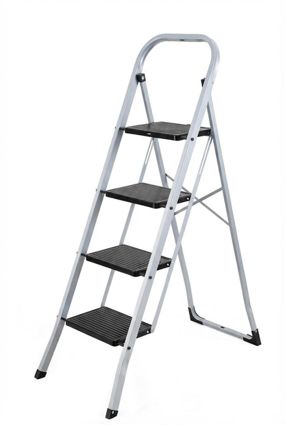 Escalera Tubular Natura, Negro, Plagable de 4 niveles