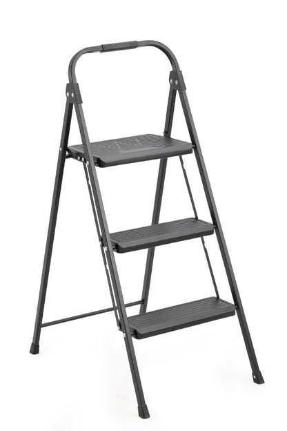 Escalera Tubular Alba, Negro, Plagable de 3 niveles