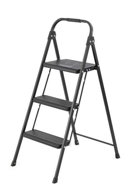 Escalera Tubular Alba, Negro, Plagable de 3 niveles