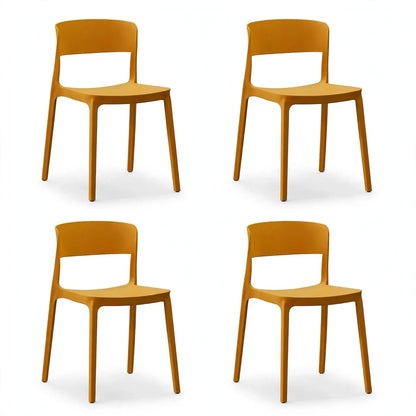 Set de 4 Sillas Mónaco, Color Naranja, Diseño Moderno