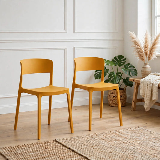 Set de 2 Sillas Mónaco, Color Naranja, Diseño Moderno