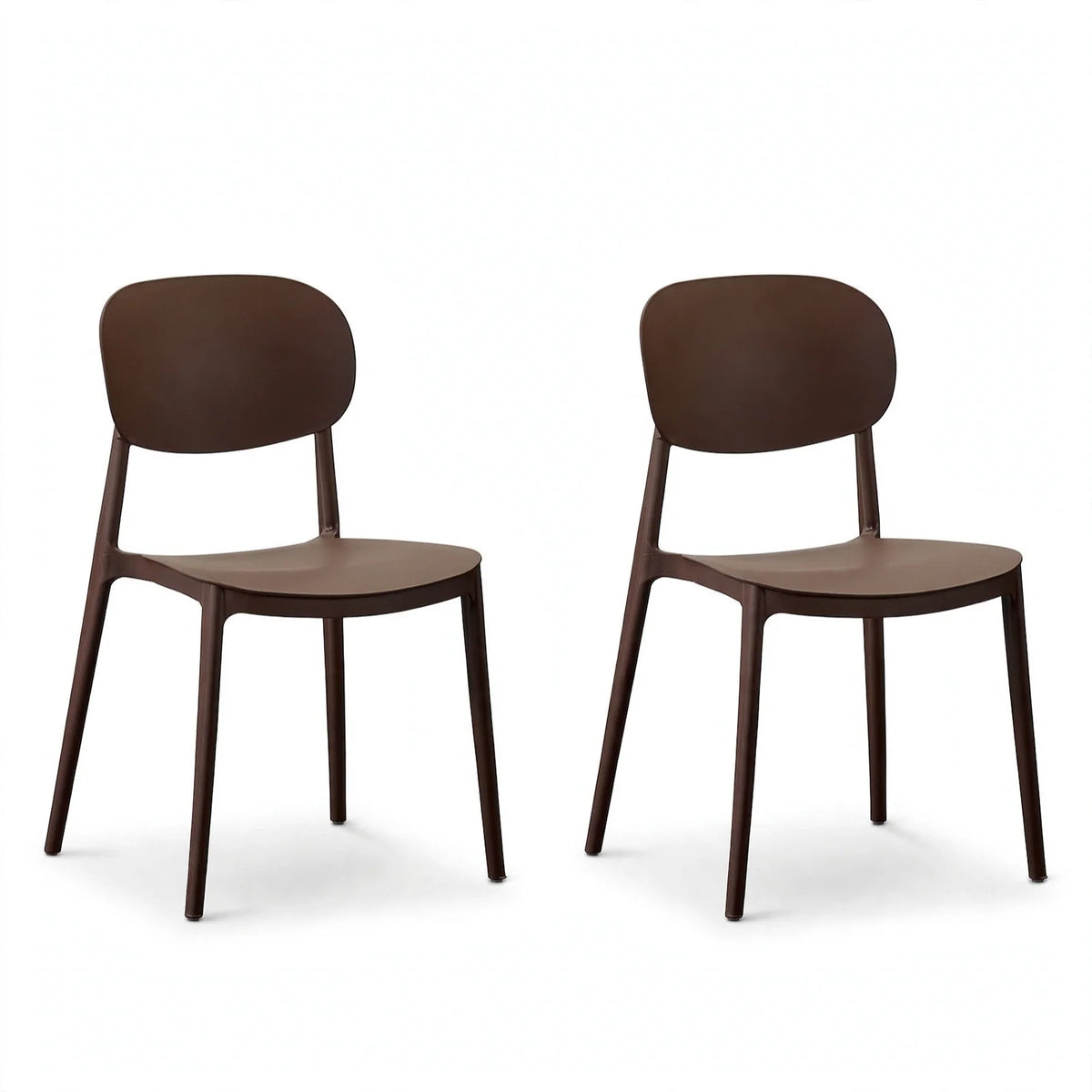 Set de 2 Sillas Milán, Color Café, con Espaldar y Diseño Moderno
