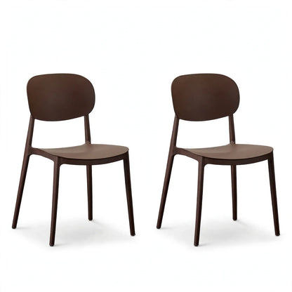 Set de 2 Sillas Milán, Color Café, con Espaldar y Diseño Moderno