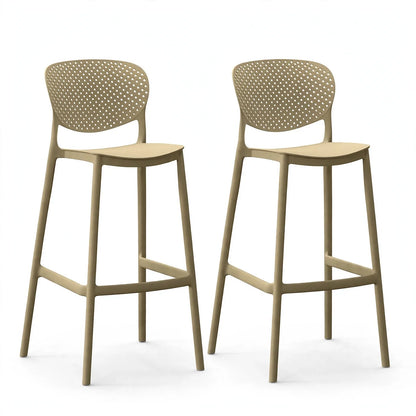 Set de 2 Sillas para Bar Río, Color Khaki, Diseño Moderno