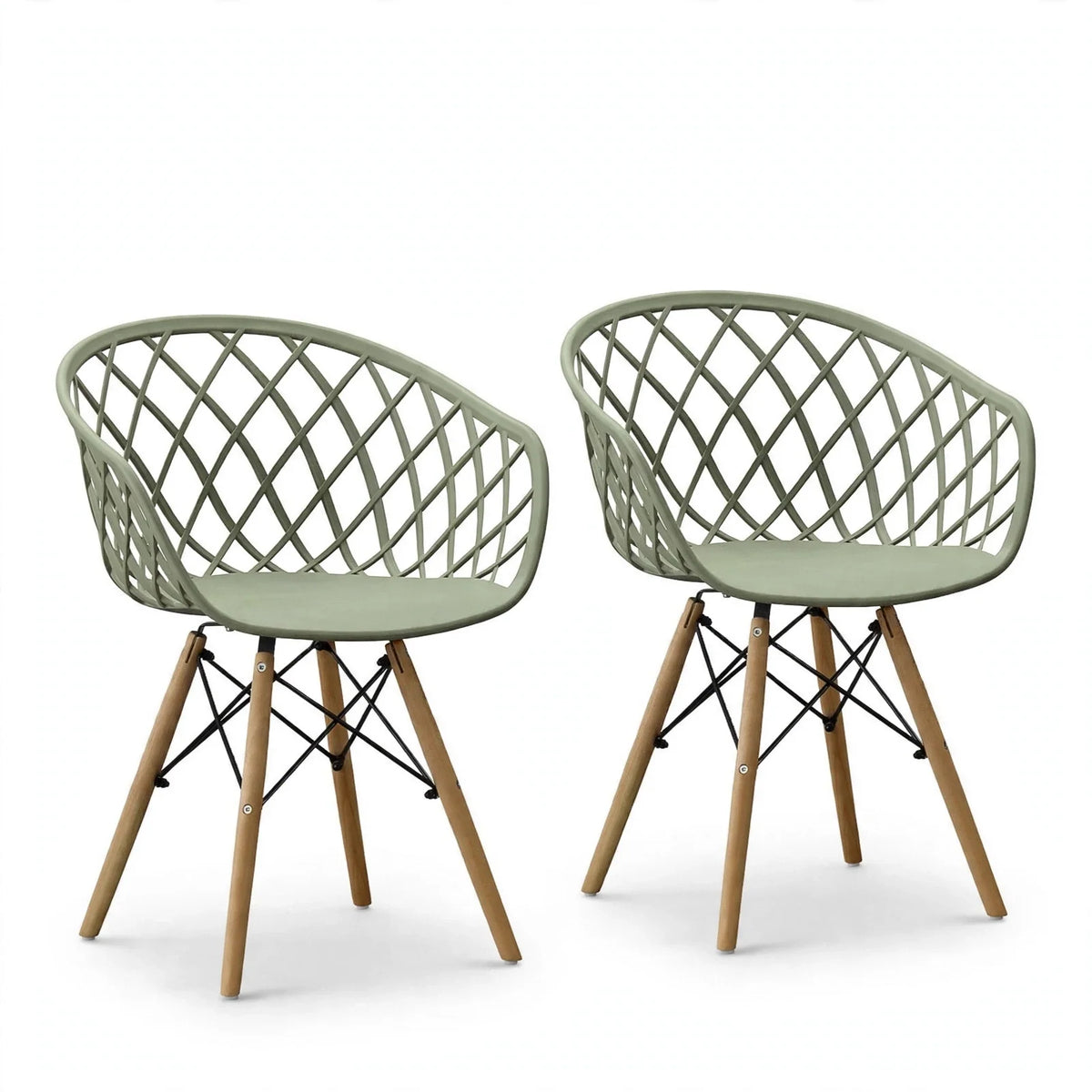 Set de 2 Sillas Oasis con Brazos, Color Verde, con Espaldar