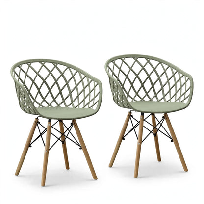 Set de 2 Sillas Oasis con Brazos, Color Verde, con Espaldar