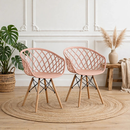 Set de 2 Sillas Oasis con Brazos, Color Mandarina, con Espaldar