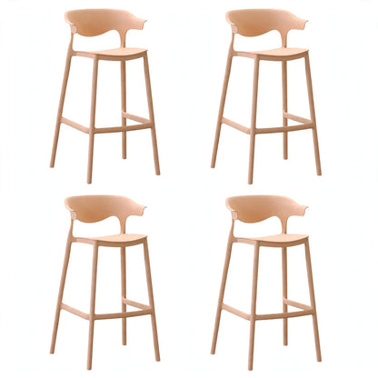 Set de 4 Sillas para Bar Elena, Color Mandarina, Diseño Moderno