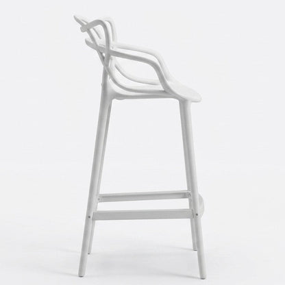 Silla para Bar Palermo, Blanco, con Reposa Pies Doble Propósito