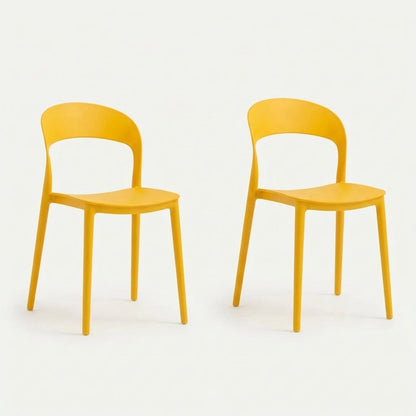 Set de 2 Sillas Patrick, Color Naranja, con Espaldar y Diseño Moderno