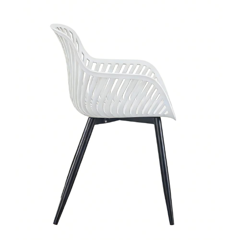 Set de 2 Sillas Victoria, Blanco, con Espaldar Minimalista y Diseño Moderno