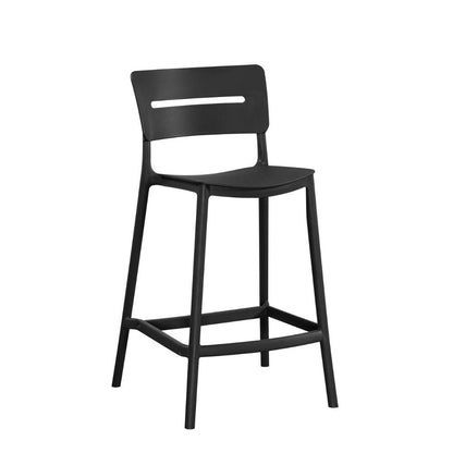 Set de 2 Sillas para Bar Manila, Negro, con Espaldar Rectangular y Diseño Moderno