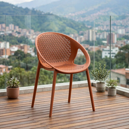 Silla Selva con Brazos, Color Terracota, con Espaldar