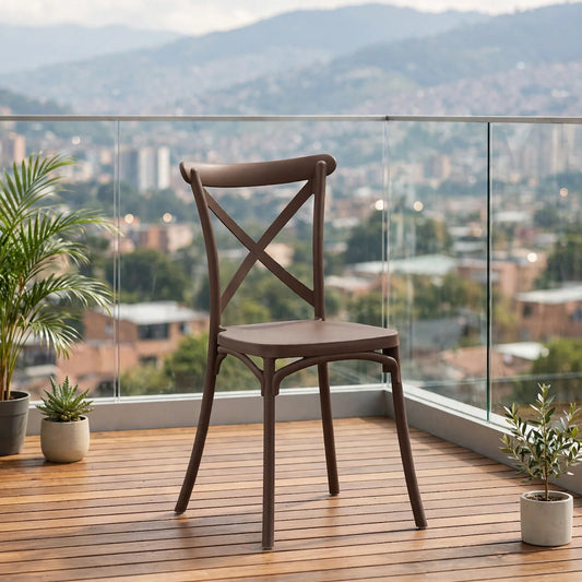 Silla Betany, Color Café, con Espaldar y Diseño Minimalista