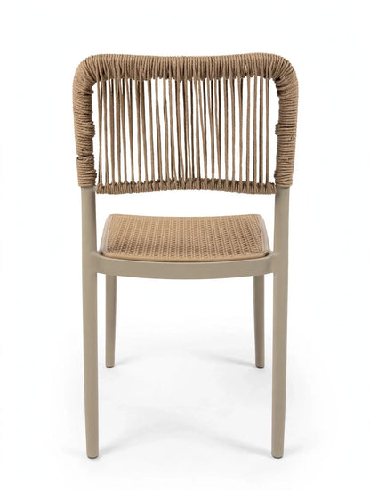 Silla Austin, Color Taupe, con Espaldar Tejido