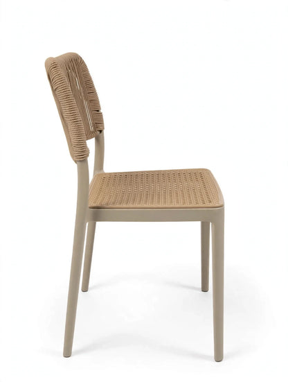 Silla Austin, Color Taupe, con Espaldar Tejido