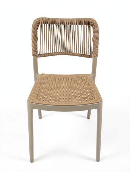 Silla Austin, Color Taupe, con Espaldar Tejido