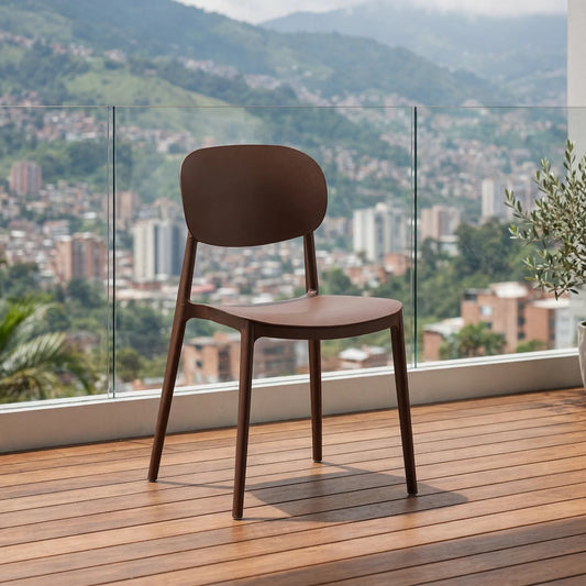 Silla Milán, Color Café, con Espaldar y Diseño Moderno