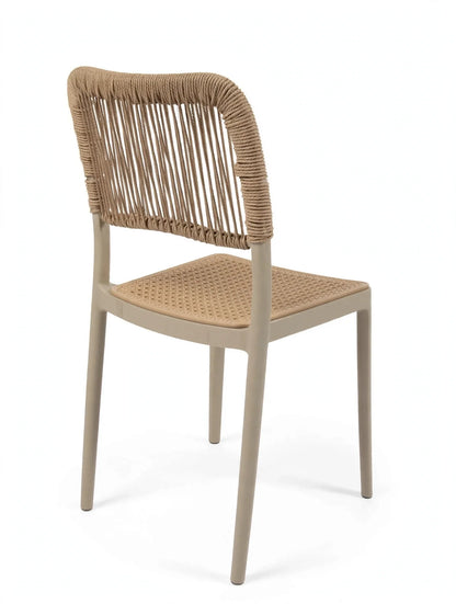 Silla Austin, Color Taupe, con Espaldar Tejido