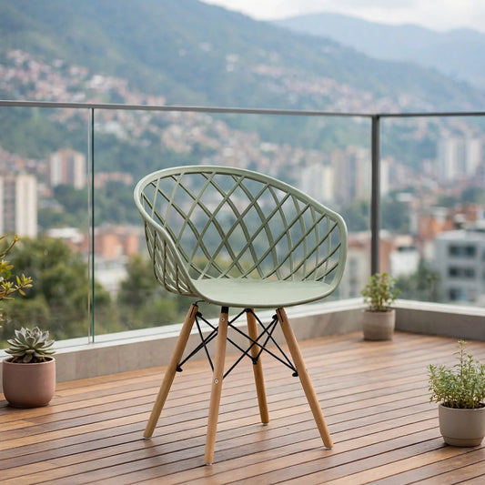 Silla Oasis con Brazos, Color Verde, con Espaldar