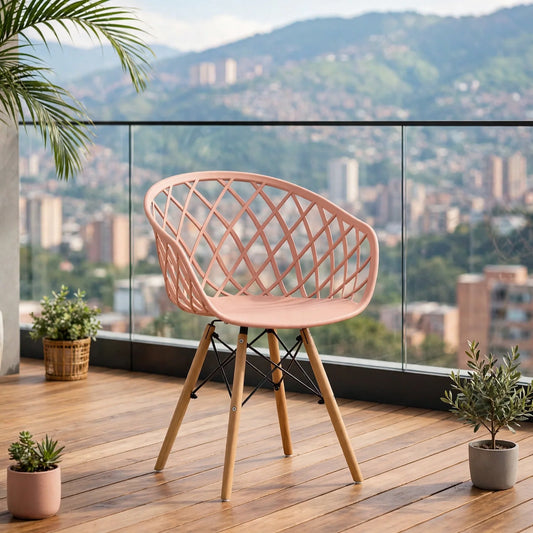 Silla Oasis con Brazos, Color Mandarina, con Espaldar