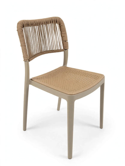 Set de 2 Sillas Austin, Color Taupe, con Espaldar Tejido