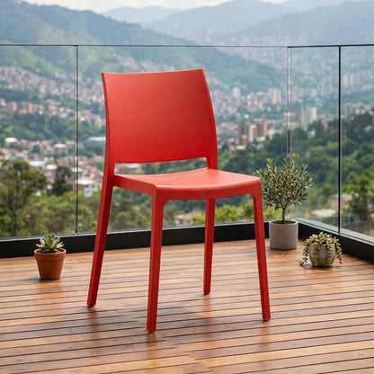 Silla Soho, Roja, con Espaldar Cerrado y Diseño Minimalista