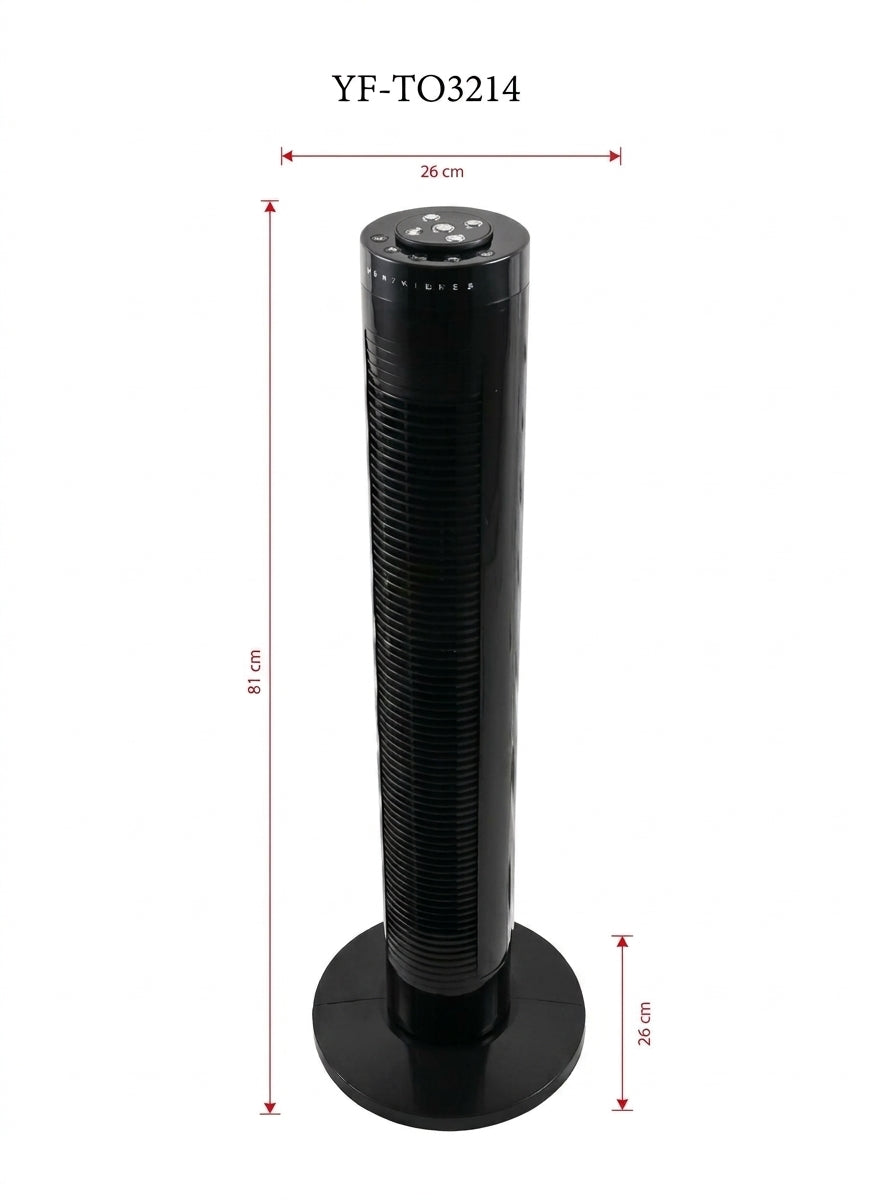 Ventilador De Torre Apex 32, Negro, Con temporizador Incluye Control Remoto