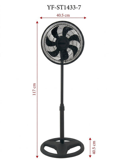 Ventilador Astor 14, Negro, Con 3 velocidades y 2 en 1